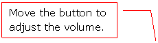 Line Callout 3: Move the button to adjust the volume.